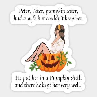 Peter Peter Pumpkin Eater nursery rhyme Sticker